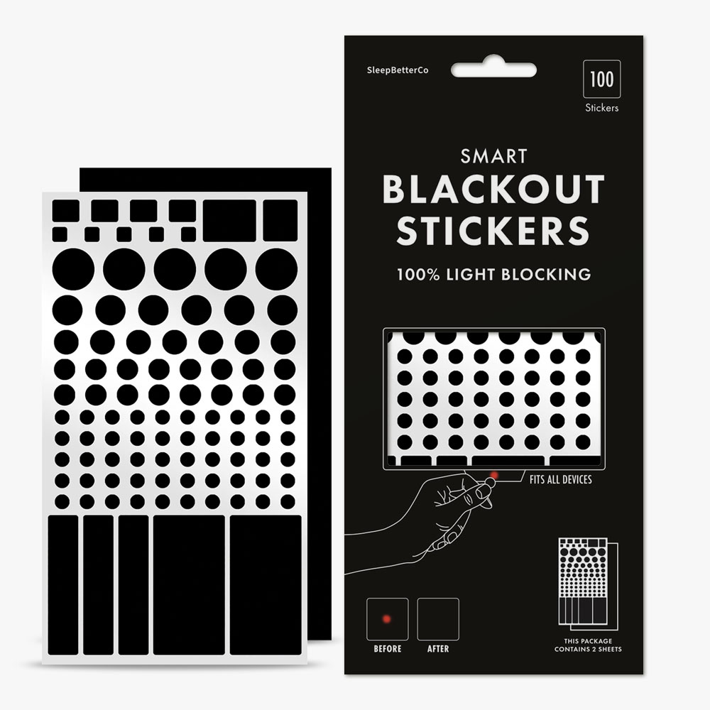 Blackout stickers for electronics and LED lights